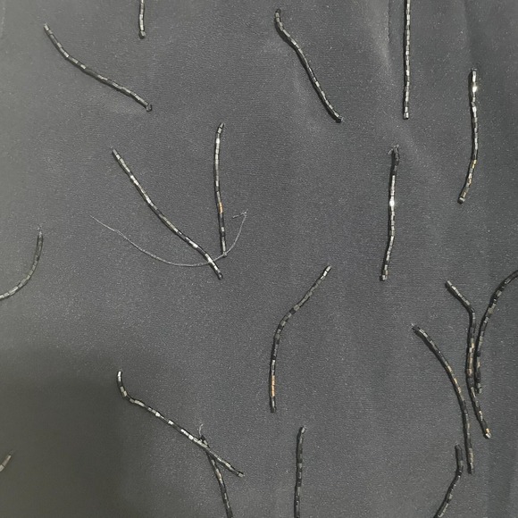 VTG GILAR EVENING Sz 8 Black Beaded Fringe Racerback Dress Little Black Dress - Picture 4 of 11